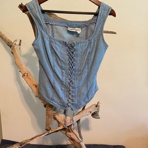 Blue Jean corset tank top